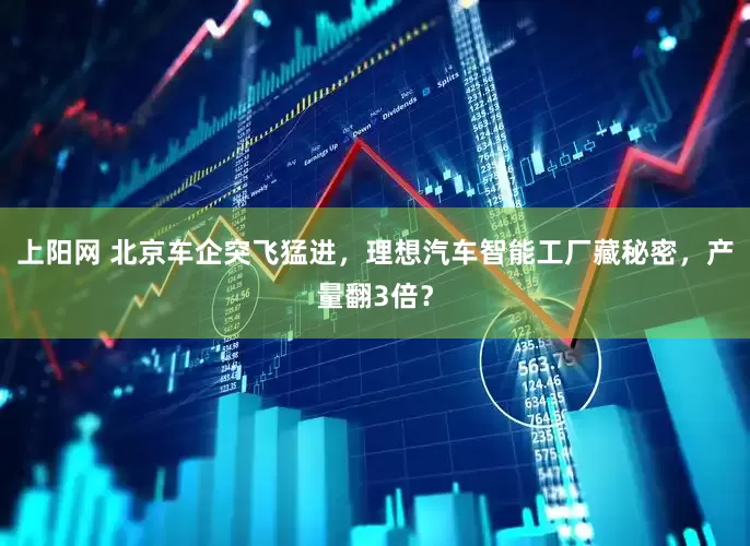 上阳网 北京车企突飞猛进，理想汽车智能工厂藏秘密，产量翻3倍？