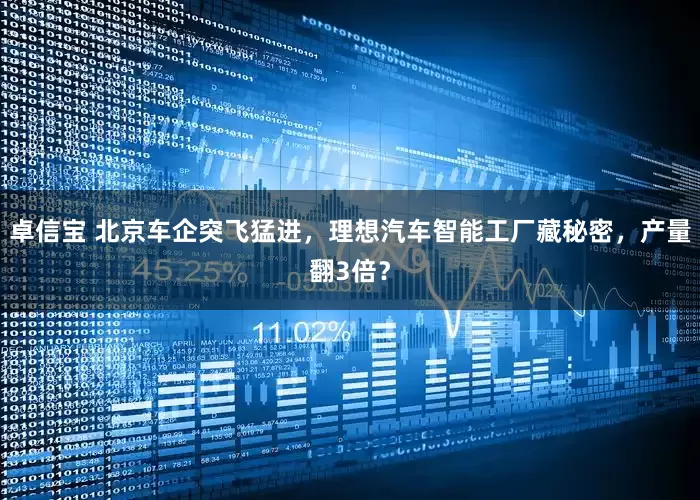 卓信宝 北京车企突飞猛进，理想汽车智能工厂藏秘密，产量翻3倍？